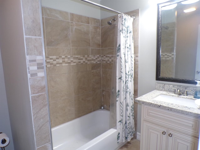 4261 Carlene Dr, Orangefield, TX 77630 - bathroom featuring shower / bath combination with curtain and vanity