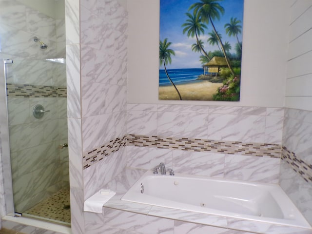 4261 Carlene Dr, Orangefield, TX 77630 - bathroom featuring a shower stall and a bath