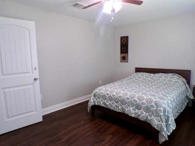 4261 Carlene Dr, Orangefield, TX 77630 - bedroom with wood finished floors, baseboards, and a ceiling fan