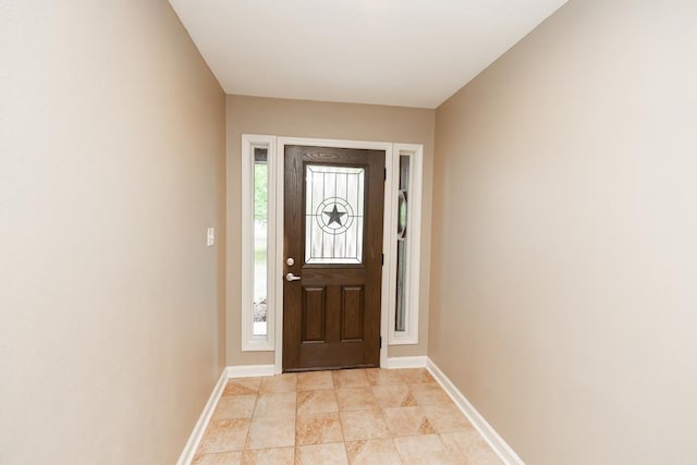 entryway with baseboards