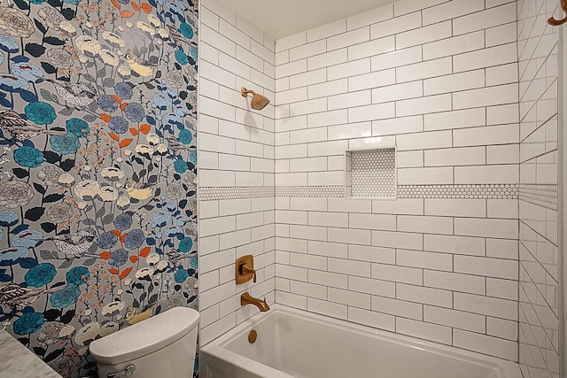 6215 Westgate Dr, Beaumont, TX 77706 - bathroom featuring toilet and bathing tub / shower combination