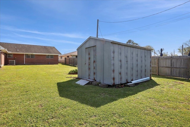 view of shed featuring central AC