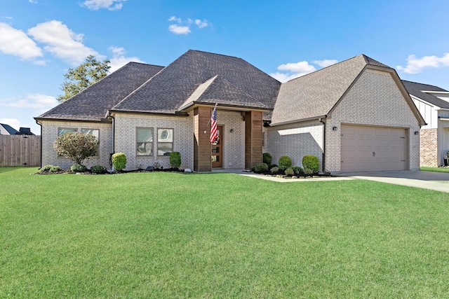 view of front of property with a front lawn