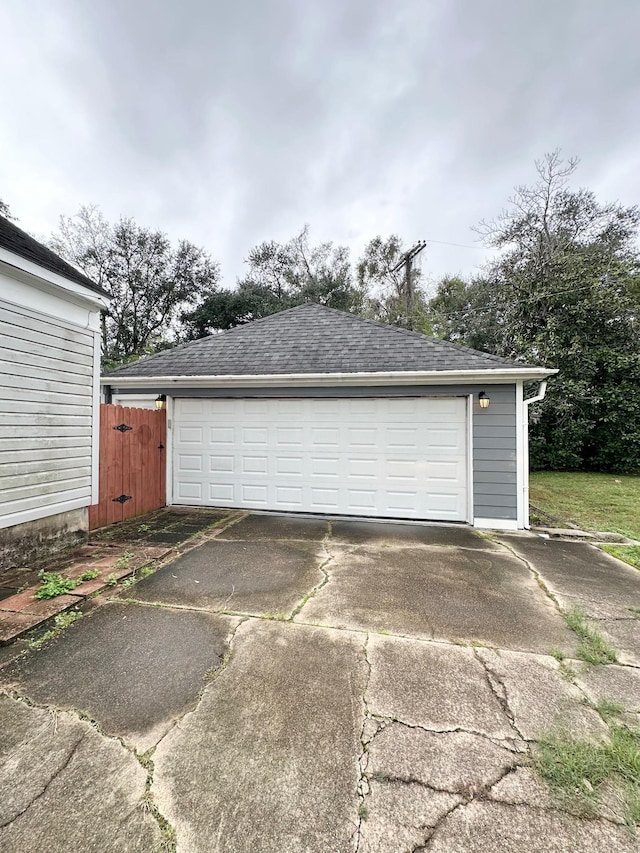 view of garage