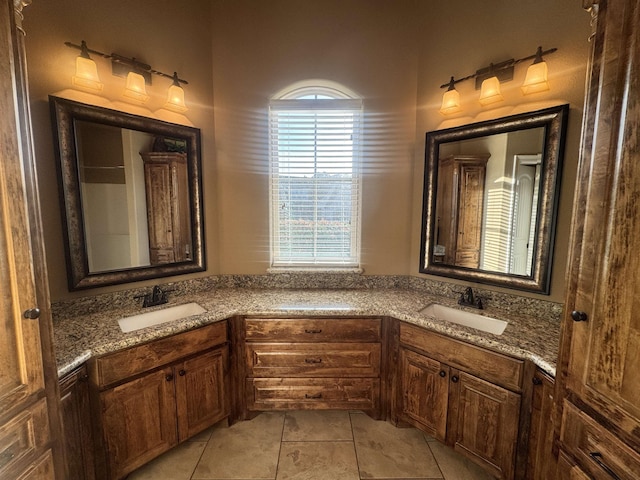 156 Remington Cir, Lumberton, TX 77657 - full bathroom featuring tile patterned floors and double vanity