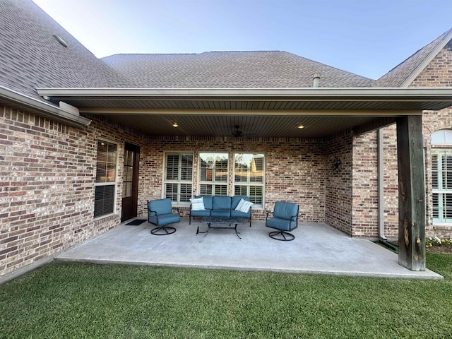 156 Remington Cir, Lumberton, TX 77657 - view of patio / terrace featuring outdoor lounge area and a ceiling fan