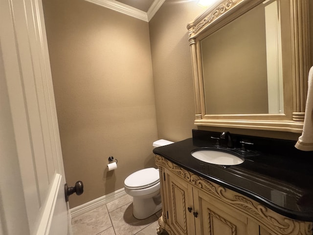 156 Remington Cir, Lumberton, TX 77657 - half bathroom with crown molding, toilet, baseboards, and vanity
