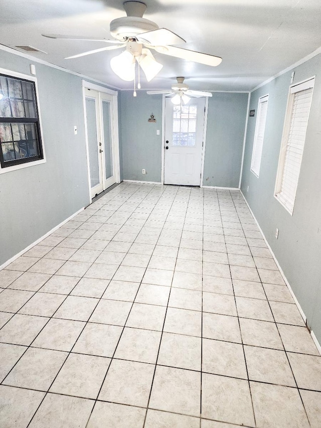 671 Birchwood Dr, Port Neches, TX 77651 - unfurnished room featuring ceiling fan and french doors