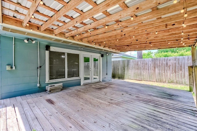 2125 10th St, Port Neches, TX 77651 - deck featuring french doors and fence