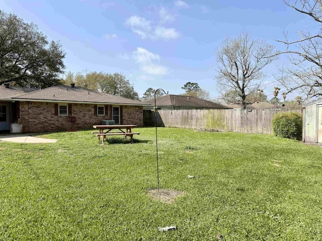 view of yard with fence