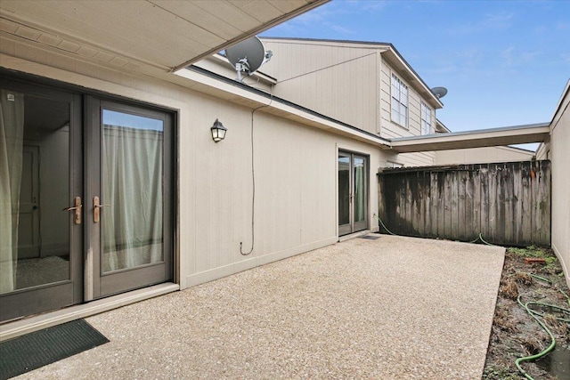 view of patio featuring french doors