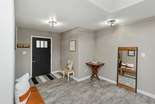 foyer entrance featuring light hardwood / wood-style floors