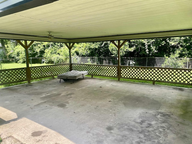 1113 Railroad, Silsbee, TX 77656 - view of patio / terrace with a ceiling fan and view of scattered trees