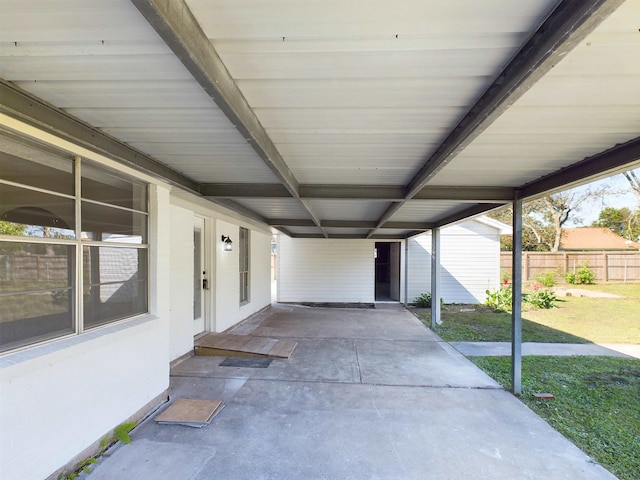 view of patio / terrace with a carport