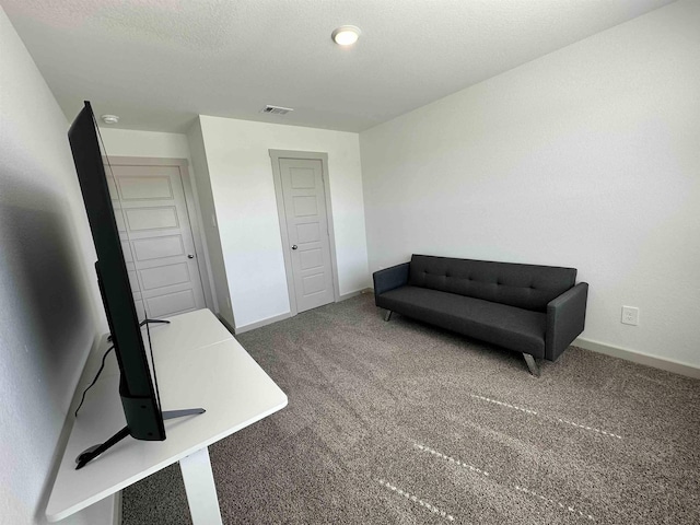 3040 Allie Payne, Orange, TX 77632 - sitting room featuring carpet floors, baseboards, visible vents, and a textured ceiling