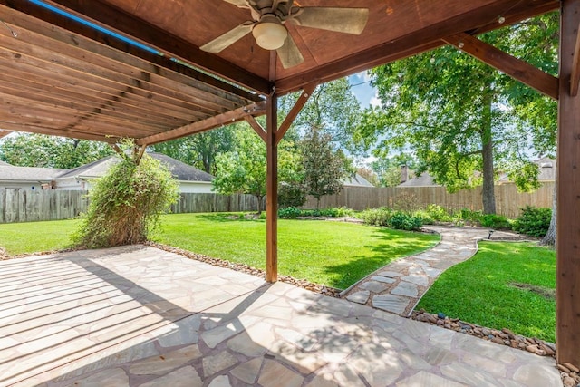 view of patio / terrace with ceiling fan