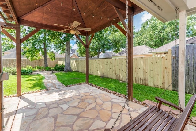 view of patio / terrace with ceiling fan