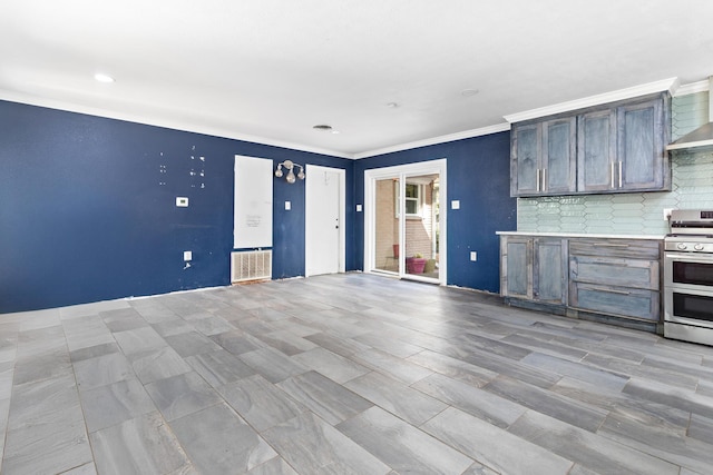 interior space with crown molding