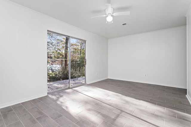 unfurnished room featuring ceiling fan