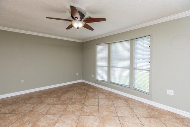 970 Charleston Cir, Bridge City, TX 77611 - unfurnished room featuring ceiling fan, ornamental molding, and light tile patterned floors
