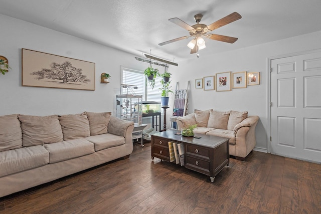 1165 Archie St, Vidor, TX 77662 - living area with ceiling fan and dark wood-type flooring