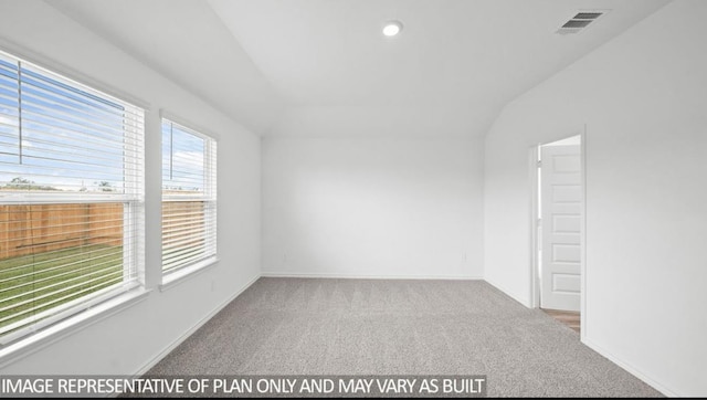 1670 Haidlyns Way, Sour Lake, TX 77659 - spare room with carpet floors, vaulted ceiling, and baseboards
