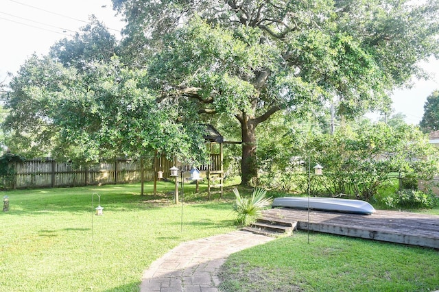740 Randolph Cir, Beaumont, TX 77706 - view of yard with a wooden deck
