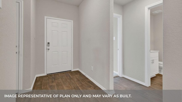 interior space featuring dark wood-type flooring