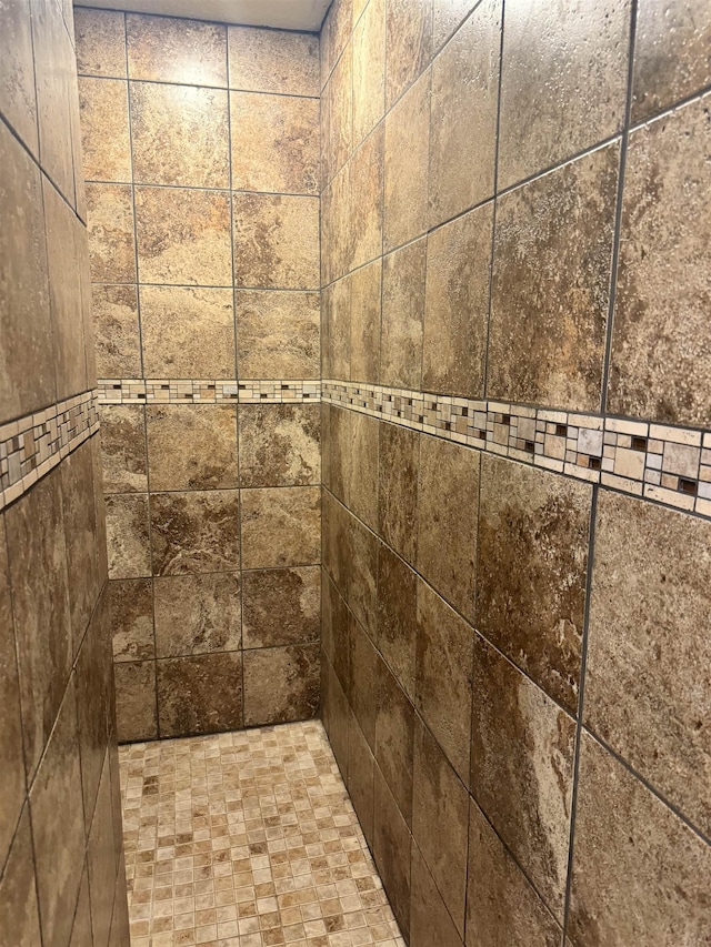 details with a tile shower