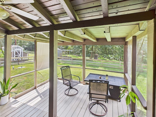 135 Woodlawn Dr, Sour Lake, TX 77659 - wooden terrace featuring an outbuilding