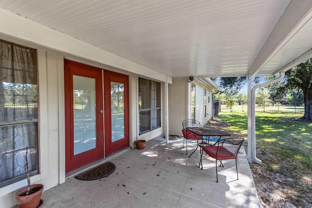view of patio / terrace with french doors
