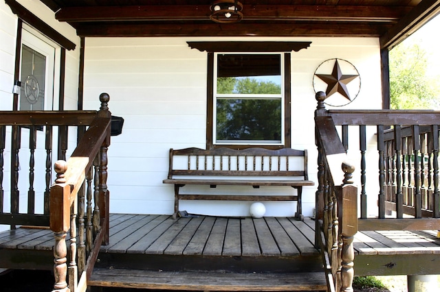 wooden deck with a porch