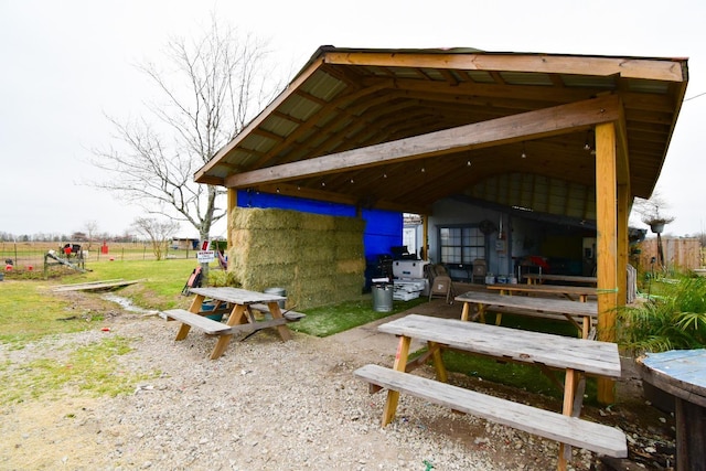 exterior space featuring an outbuilding