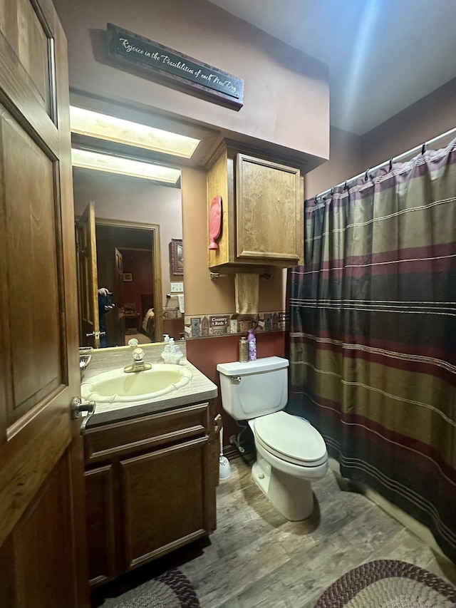 bathroom with toilet and vanity