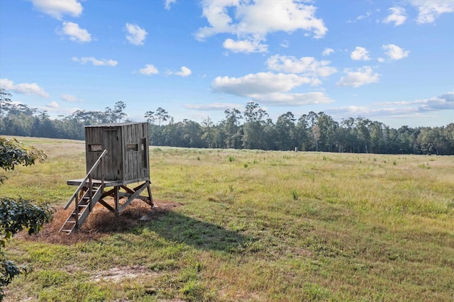 view of yard with a rural view