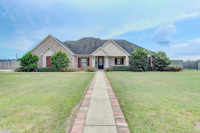 view of front of property with a front yard