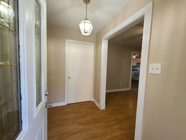 foyer featuring hardwood / wood-style flooring