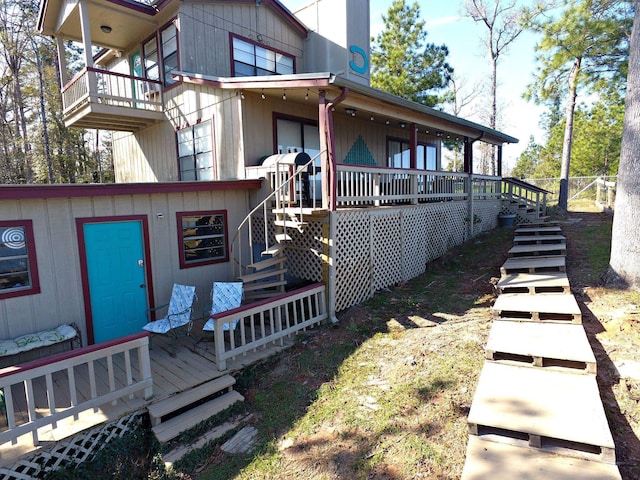 exterior space with a balcony