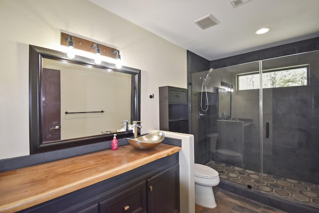 90 Blanton Rd, Lumberton, TX 77657 - bathroom featuring vanity, a shower stall, and recessed lighting