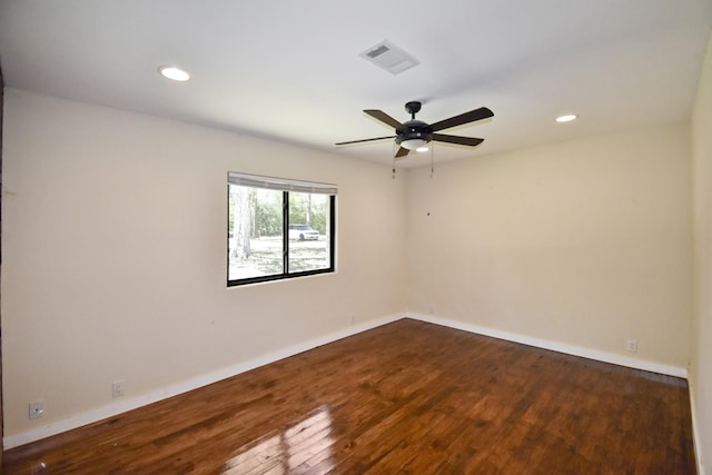 90 Blanton Rd, Lumberton, TX 77657 - unfurnished room with dark wood finished floors, a ceiling fan, and recessed lighting