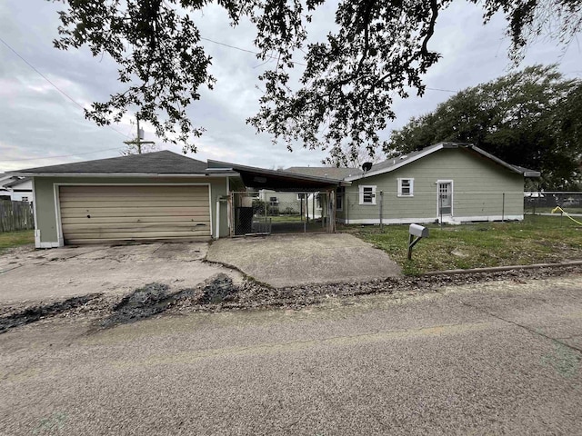 ranch-style home with a carport