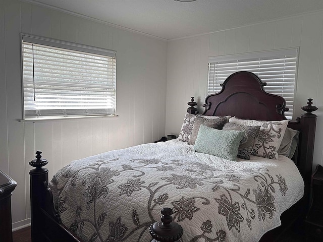 bedroom featuring ornamental molding