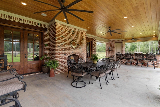 view of patio with french doors