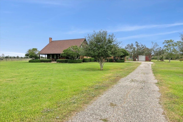 view of front of house with a front yard