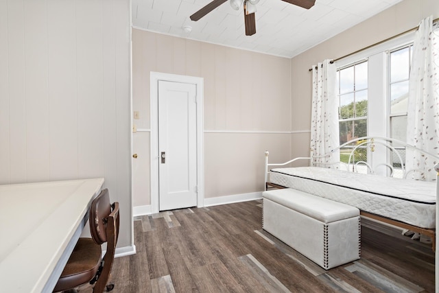 4300 Ferndale Dr, Port Arthur, TX 77642 - dining room featuring dark wood-style flooring and ceiling fan
