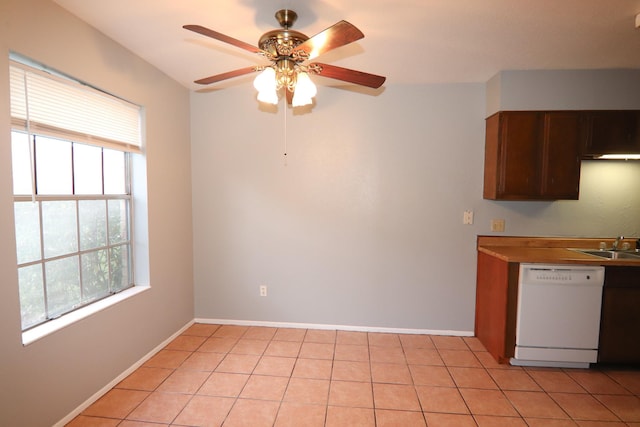 8720 Glen Mdw, Beaumont, TX 77706 - kitchen featuring dishwasher, healthy amount of natural light, ceiling fan, and baseboards