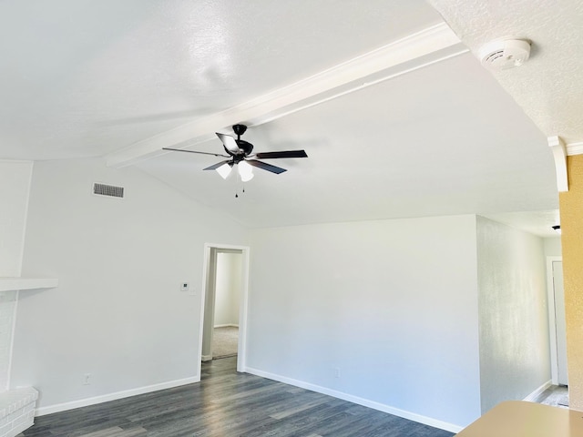 9130 Doty St, Beaumont, TX 77707 - unfurnished living room with a ceiling fan, dark wood-style floors, and baseboards