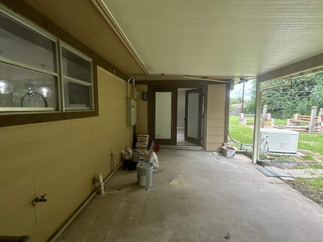 view of patio / terrace with electric panel