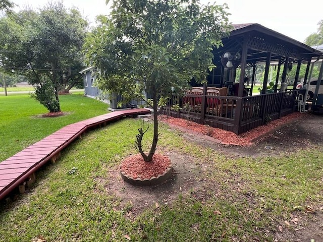 view of yard with a gazebo