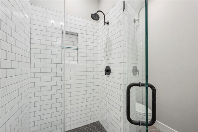 bathroom featuring a stall shower